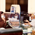 TheHonourable Minister of Humanitarian Affairs, Disaster Management & Social Development, Hajia Sadiya Farouq paid a courtesy visit to the Honourable Minister of Finance, Budget and National Planning, (Dr) Zainab Ahmed in her office today 1